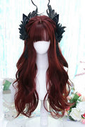 Perruque Mera Red Soft Air Bangs Longue Bouclée Sweet Gothic Lolita vue de face
