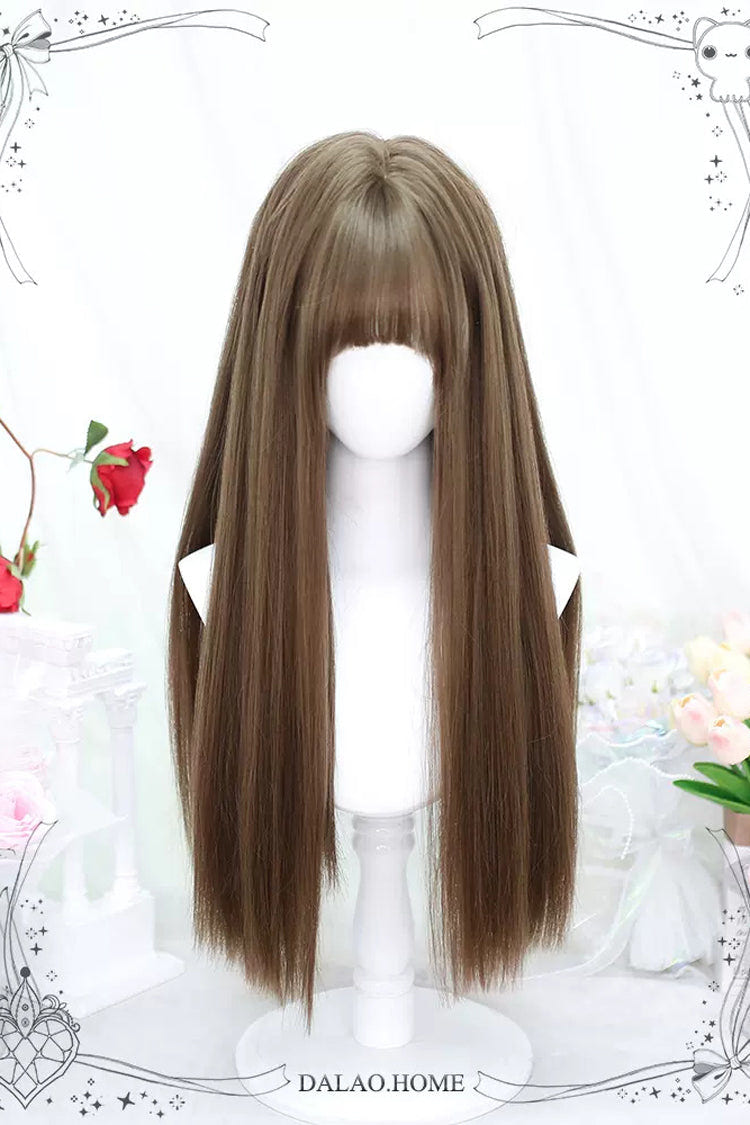 Light Brown Natural Sweet Lolita Long Straight Wigs - Product - 2