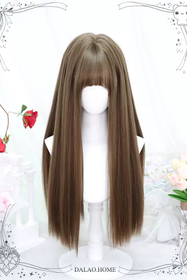 Light Brown Natural Sweet Lolita Long Straight Wigs - Product - 2