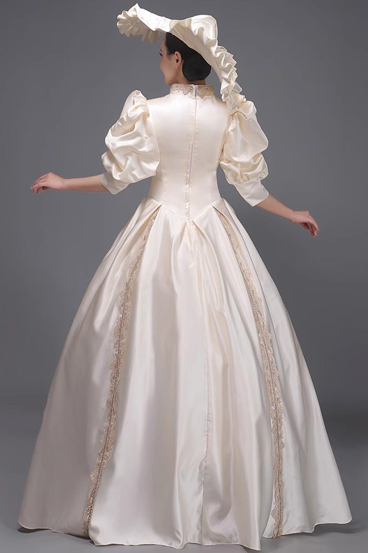 Champagne European Court Short Sleeves Sweet Vintage Princess Victorian Dress - Product - 6
