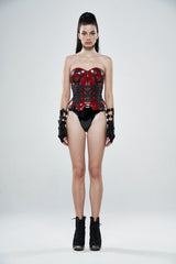 Black Studded Buckled Zippered Women's Punk Handsome Accessory faux Leather Long Gloves - Product - 2