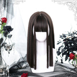 Natural Short Straight Hair Classic Lolita Wigs - Brown - 3