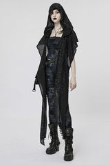 Star Print Hollow Hooded Women's Gothic Scarf 2 Colors - Product - 12