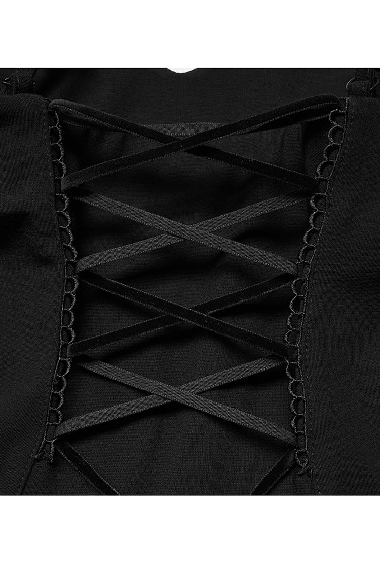 Black Bat Fleece Embroidered Sun Gothic Suspender Women's Dress - Product - 8
