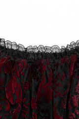 Off Shoulder Ruffle Stitching Lace Sheer Womens Gothic T-Shirt 2 Colors - Product - 14