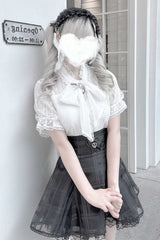 [Light Snow] Plaid Bowknot Sweet Jirai Kei Japanese Skirt 3 Colors - Product - 6
