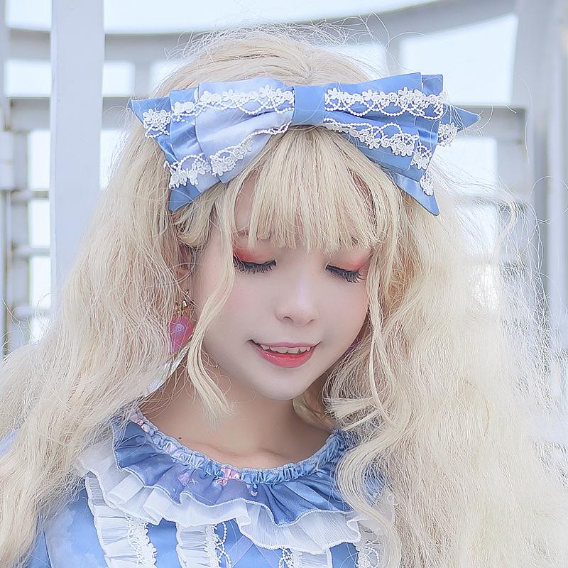 Dream Ocean Theater 3 Colors Bowknot Lolita KC Headdress - navy blue - 3
