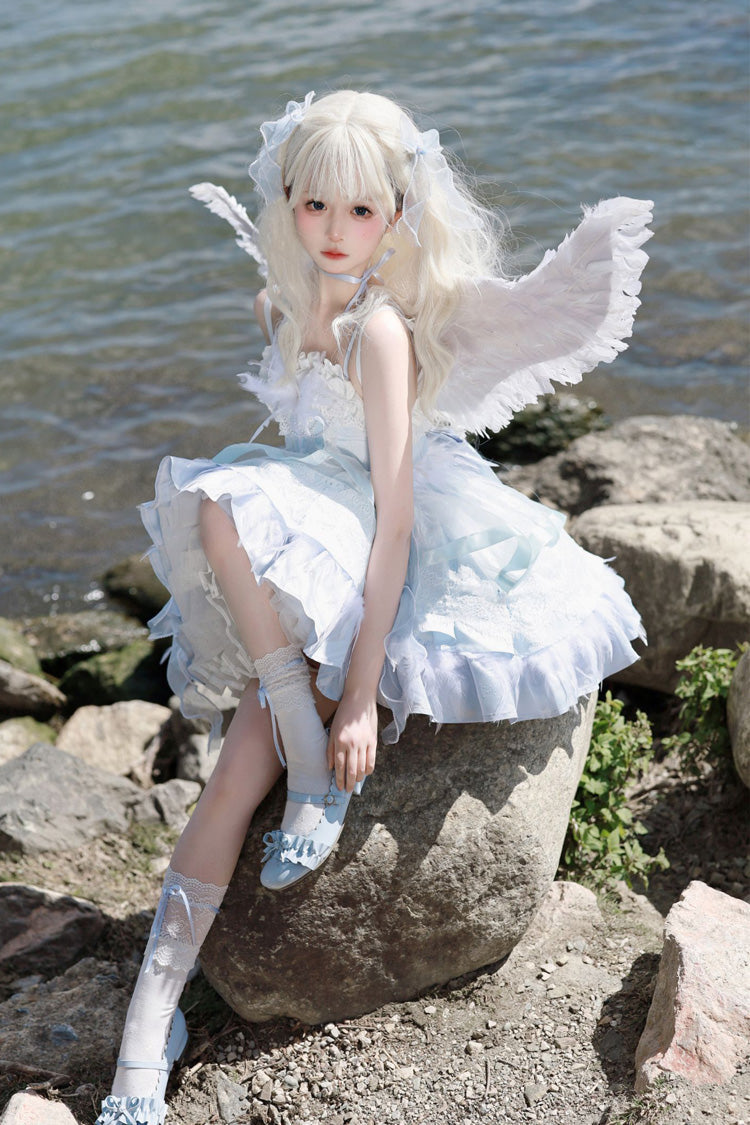 Wings Arrival Multi-layer Ruffle Bowknot Ballet Style Sweet Elegant Lolita Jsk Dress 3 Colors - Product - 12
