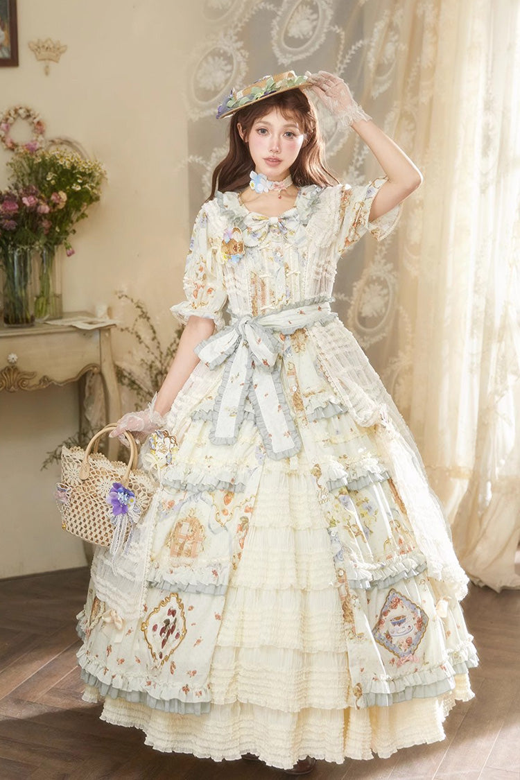 Cat Rose Tea Multi-layer Ruffle Sweet Lolita Skirt 3 Colors - Product - 7