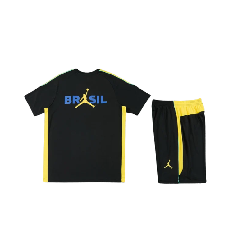 Brazil 2026 Short Sleeve/Shorts Tracksuit Black/Yellow 商品画像