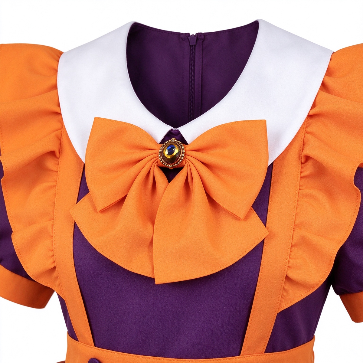 Purple Orange Lace Tiered Lolita Jumper Dress with Ghost - view 2