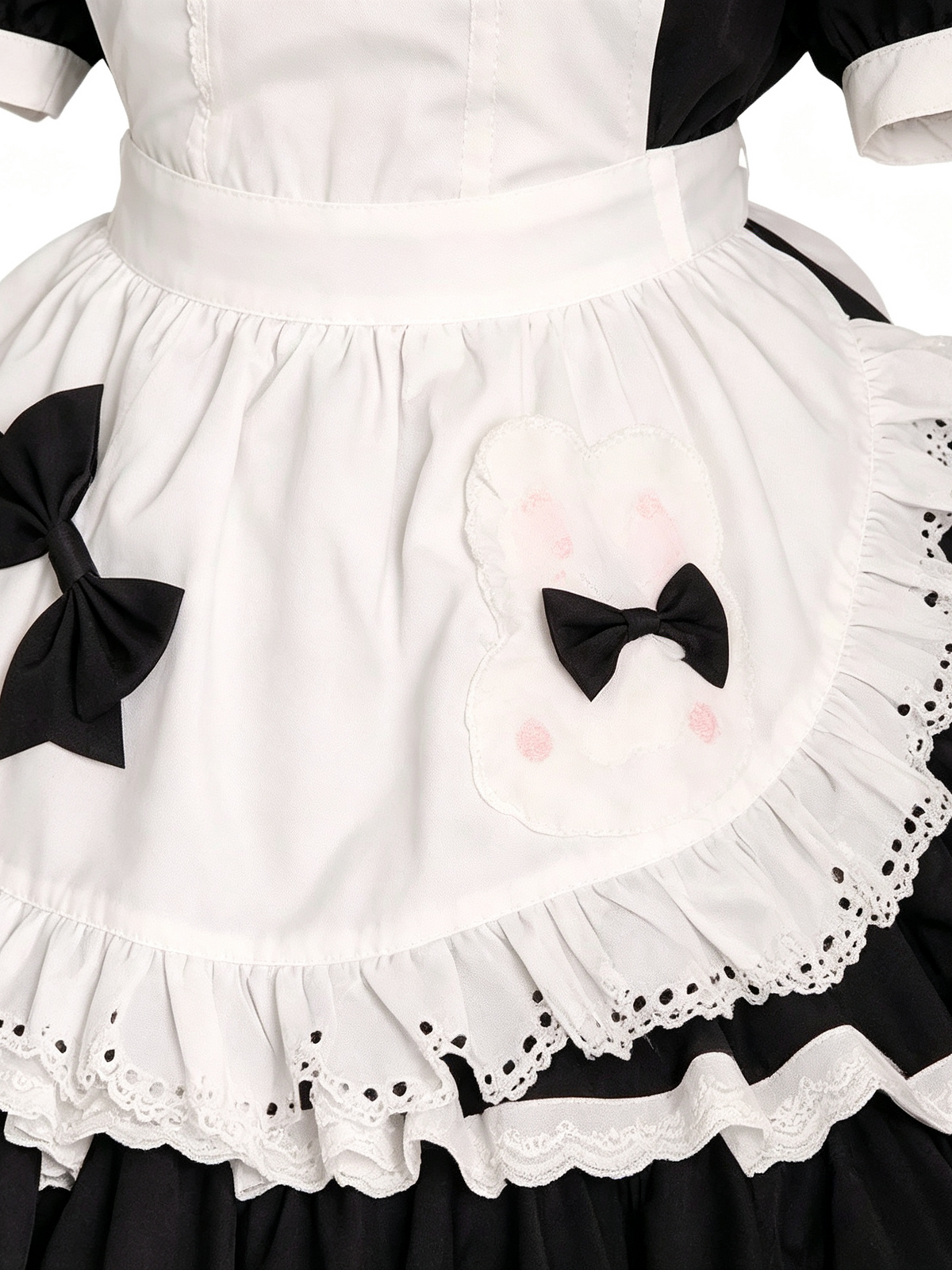 Lolita Style Ruffle Dress with Apron and Bow Accents 商品画像