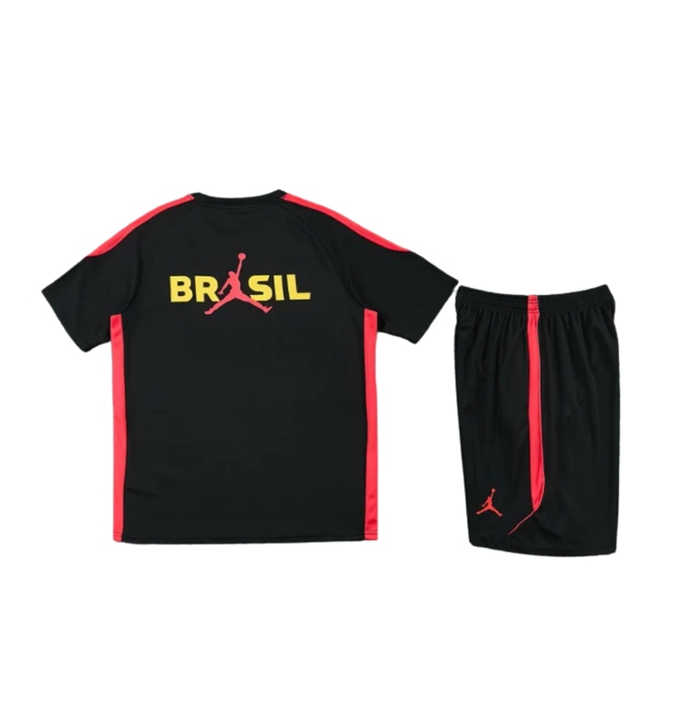 Brazil 2026 Short Sleeve/Shorts Tracksuit Black/Red - view 2