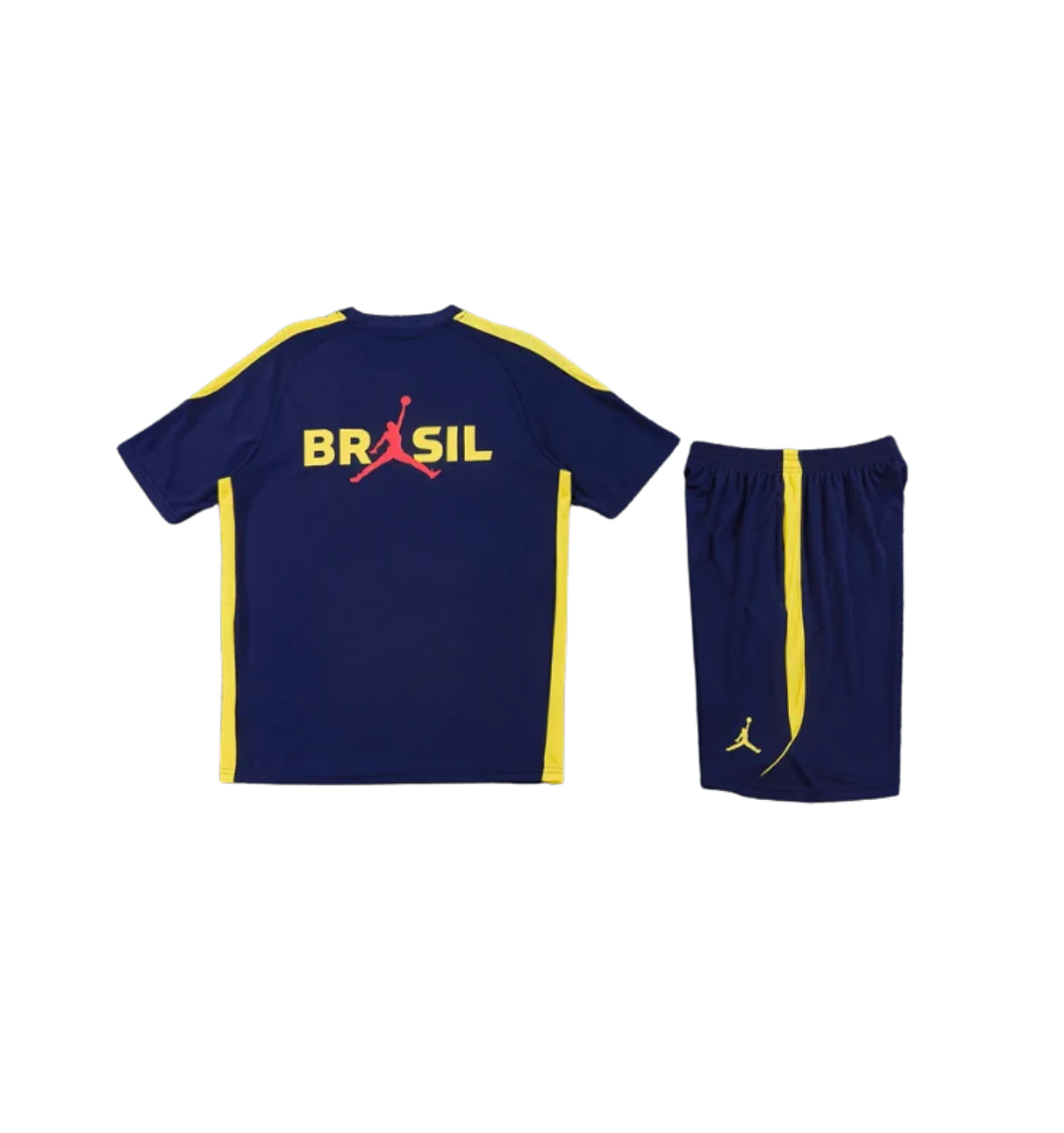 Brazil 2026 Short Sleeve/Shorts Tracksuit Blue/Yellow - view 2
