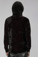 Men's Stand Collar Long Sleeves Metal Buckle Detachable Chain Steampunk Blouse 2 Colors - Product - 7