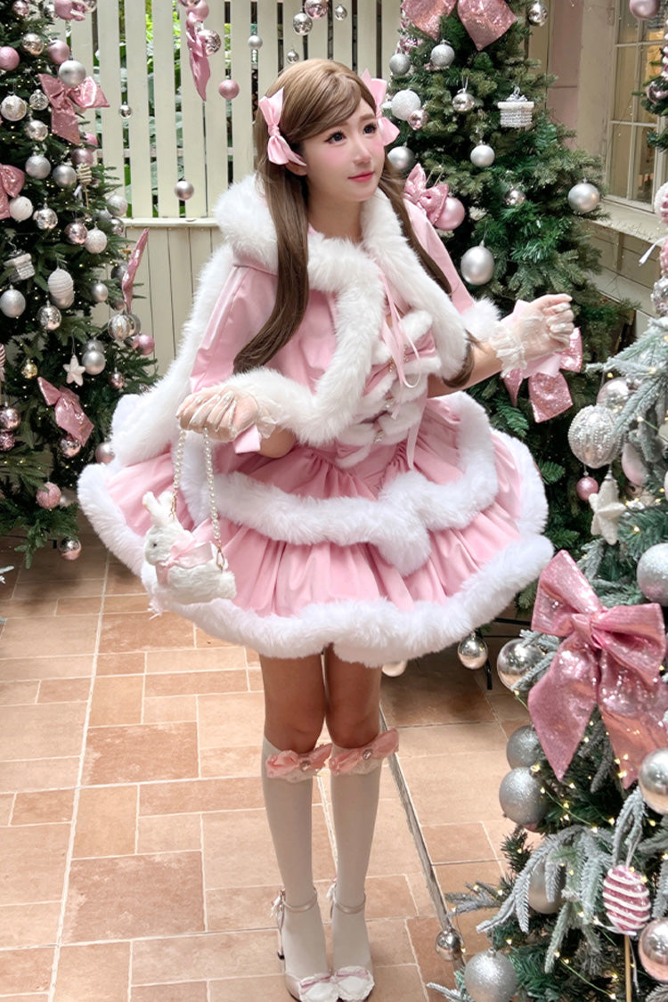 Pink [Holiday] Double-Layered Bowknot Sweet Princess Lolita Strapless Dress - Product - 3