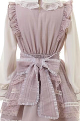 Jirai Kei Long Sleeves Print Ruffle Bowknot Lace-Up Dress 3 Colors - Product - 5