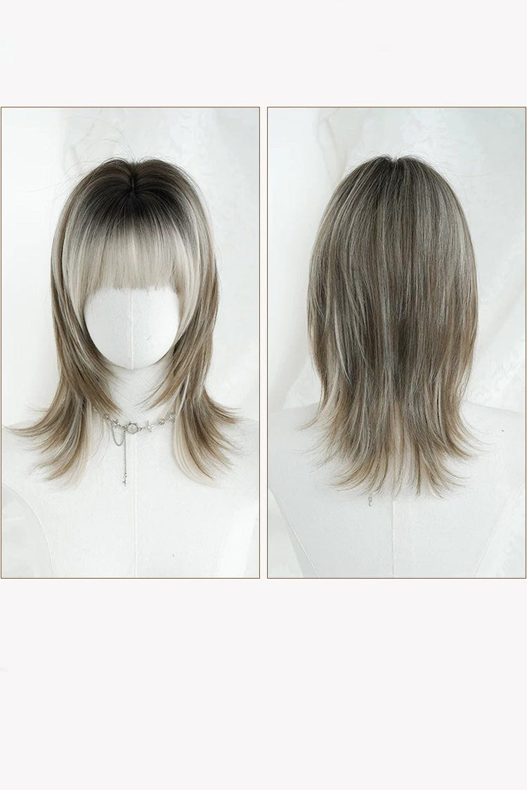 Ombre Wolf Cut Samurai Style Clavicle‑Length Sweet Lolita Full Wig 2 Colors - Product - 10
