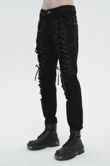 Black Personalities Strappy Distressed Men's Punk Pants - Product - 3