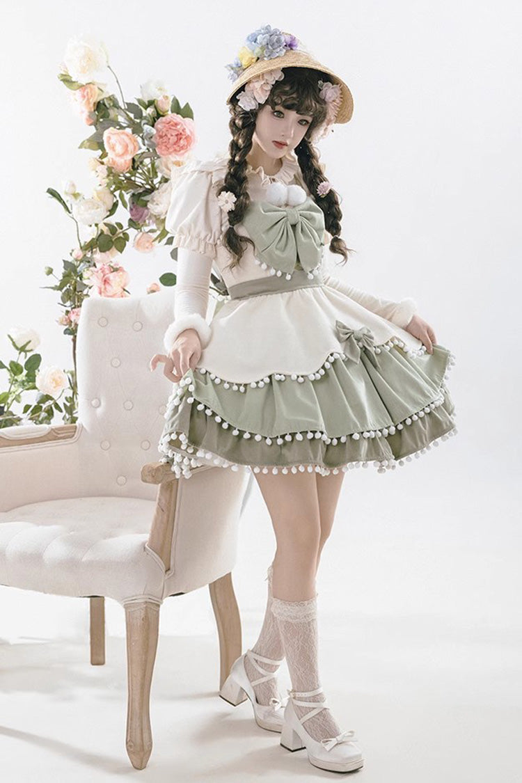 Confession Function Multi-layer Ruffle Bowknot Color Matching Autumn Winter Sweet Lolita Jsk Dress - Product - 9