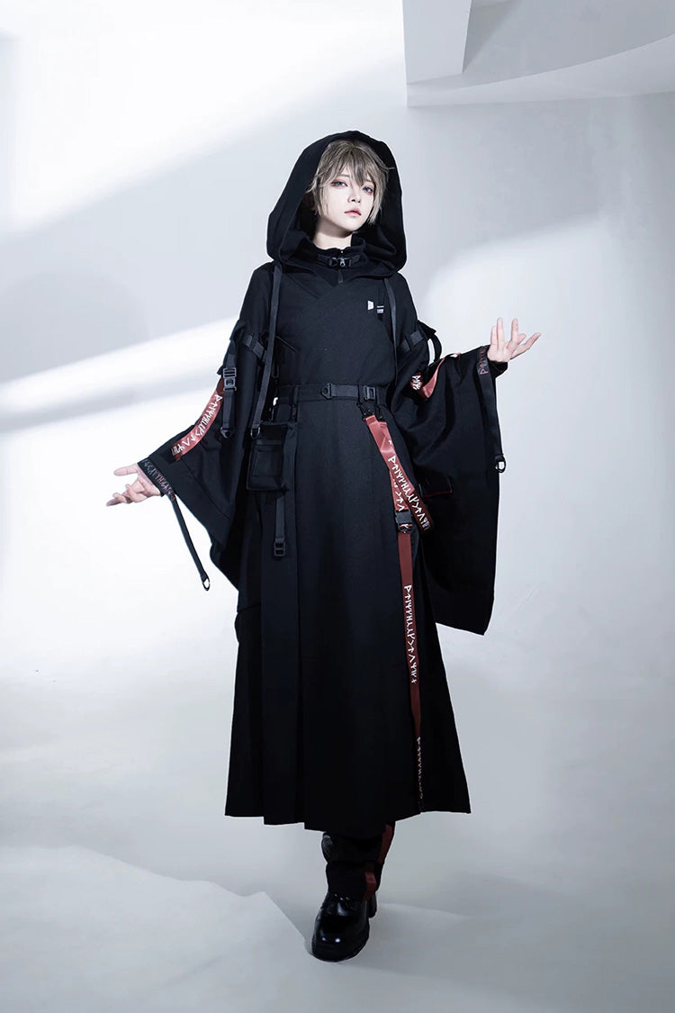 Black [Nameless Blade] Stand Collar Long Sleeves Gothic Prince Ouji Lolita Skirt Set - Product - 3