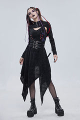 Black Bone Printed Strappy Zipper Women's Gothic Cape - Product - 4