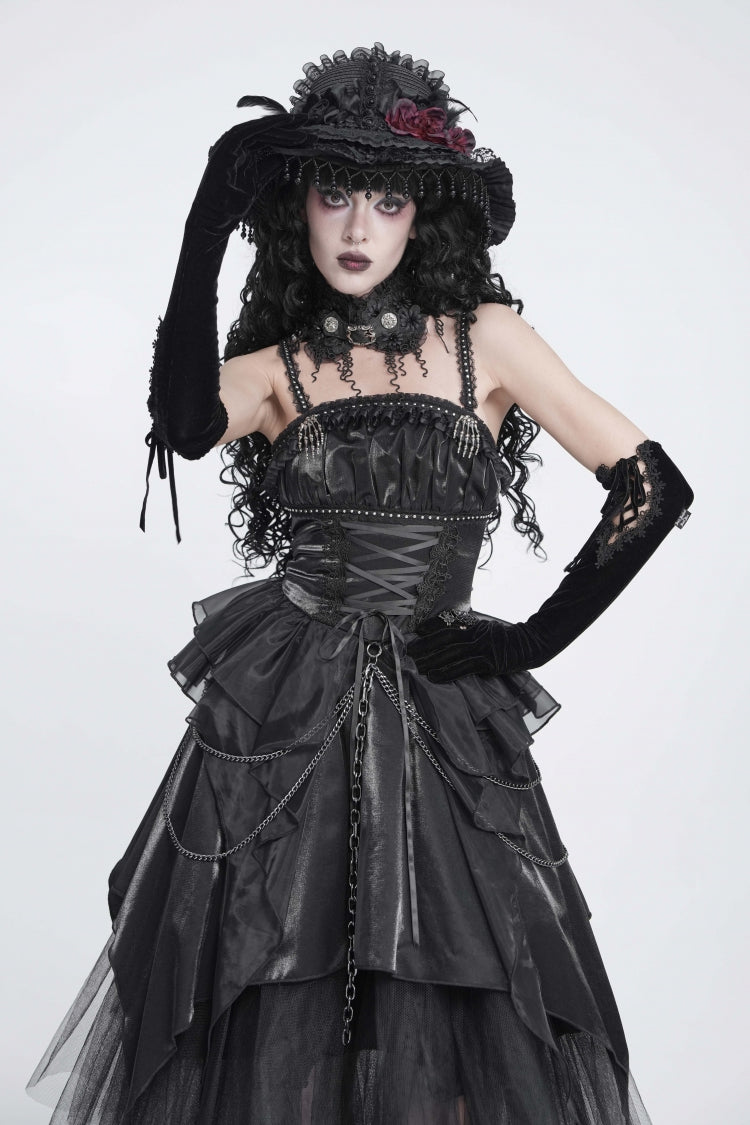 Black Lace Women's Gothic Floral Tassels Neckwear - Product - 4