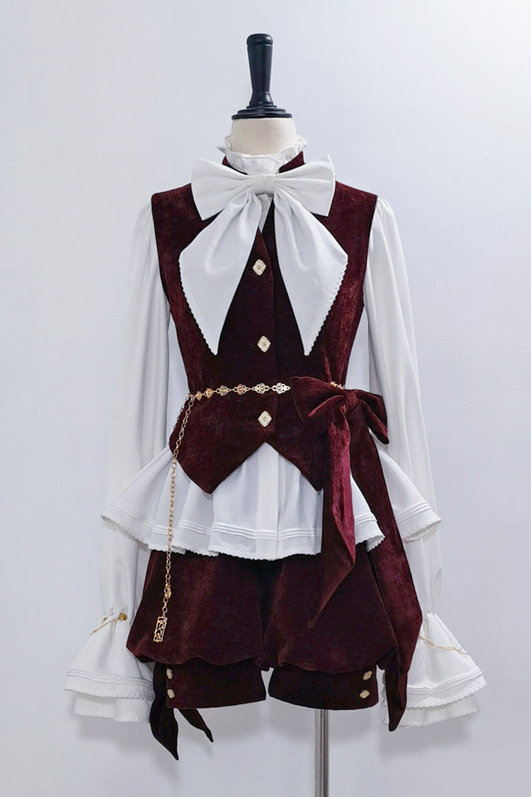 Red [Rabbit Hunt] Sweet Prince Handsome Ouji Lolita Vest - Red - 1