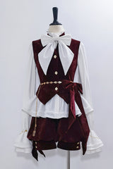 Red [Rabbit Hunt] Sweet Prince Handsome Ouji Lolita Vest - Red - 1