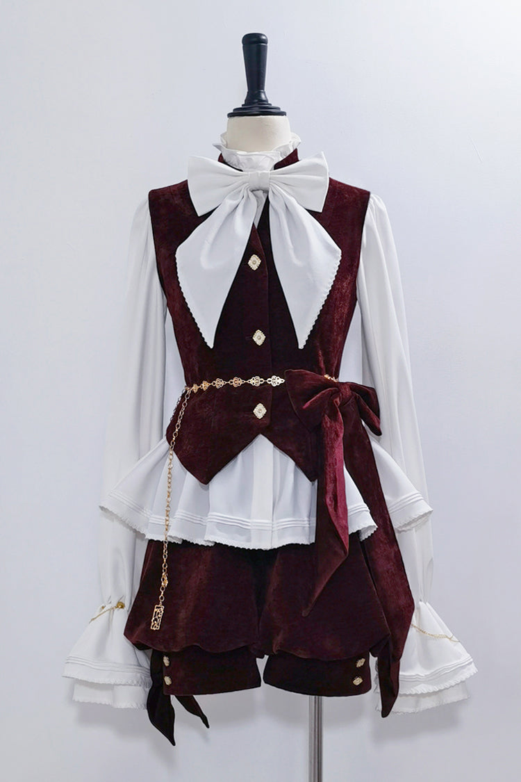 Red [Rabbit Hunt] Sweet Prince Handsome Ouji Lolita Vest - Red - 1