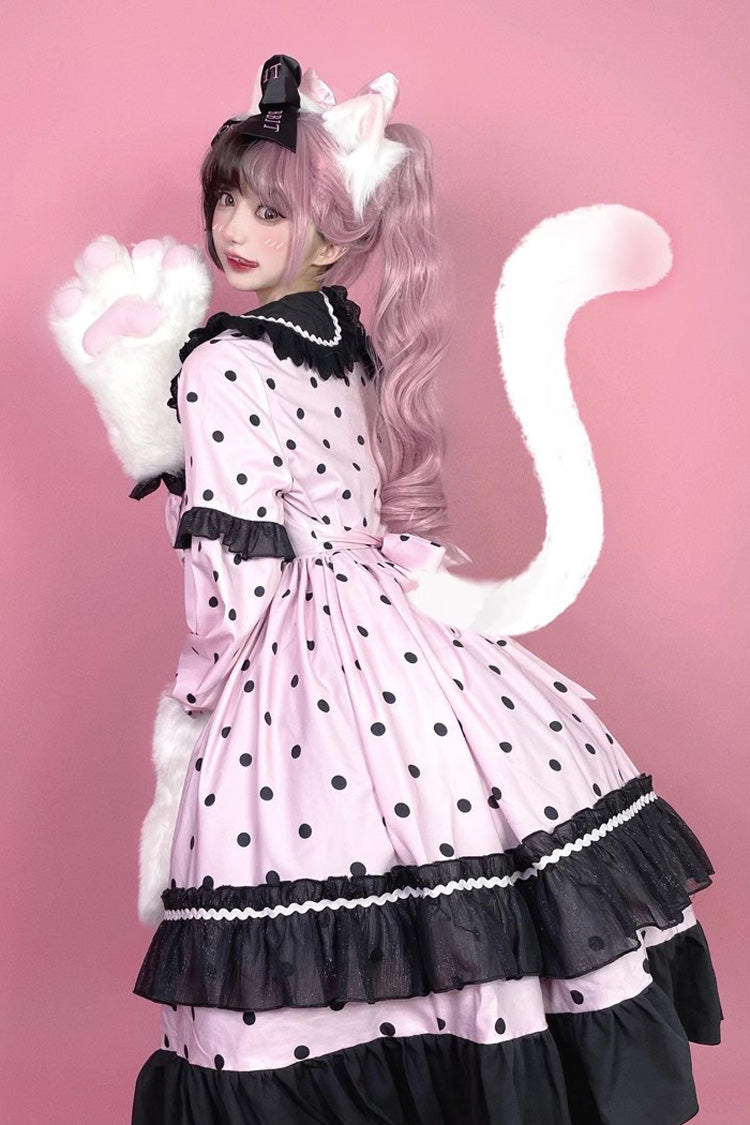 Toffee Bobo Long Sleeves Double Layer Print Ruffle Sweet Lolita Dress 2 Colors - Product - 12