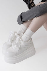 College Lace-Up Sweet Jirai Kei Japanese Platforms Shoes 2 Colors - Product - 4