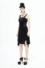 Black Sharp Angled Irregular Hem Gothic Dress - Product - 4