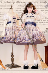 Multi-Color Cat Manor Print Embroidery Bowknot Sweet Lolita JSK Dress - Product - 3