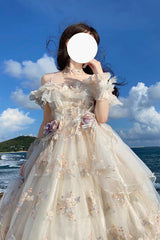 Ivory [Flora] Multi-Layered Ruffle Hanayome Embroidery Bowknot Sweet Lolita Jsk Dress - Product - 6