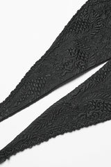 Black Sleeveless Jacquard Buckled Swallow-tailed Women's Gothic Vest - Product - 8