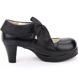 Round toe Big Bowknot Sweet Lolita Shoes - Product - 7