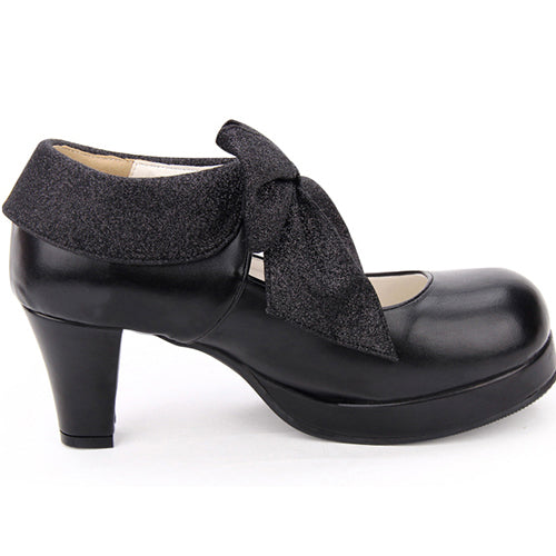 Round toe Big Bowknot Sweet Lolita Shoes - Product - 7