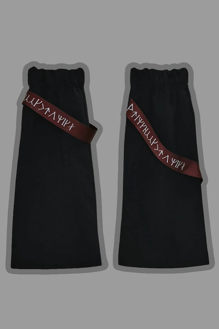 Black [Nameless Blade] Stand Collar Long Sleeves Gothic Prince Ouji Lolita Shorts Set - Leg-Sleeves(Only) - 16