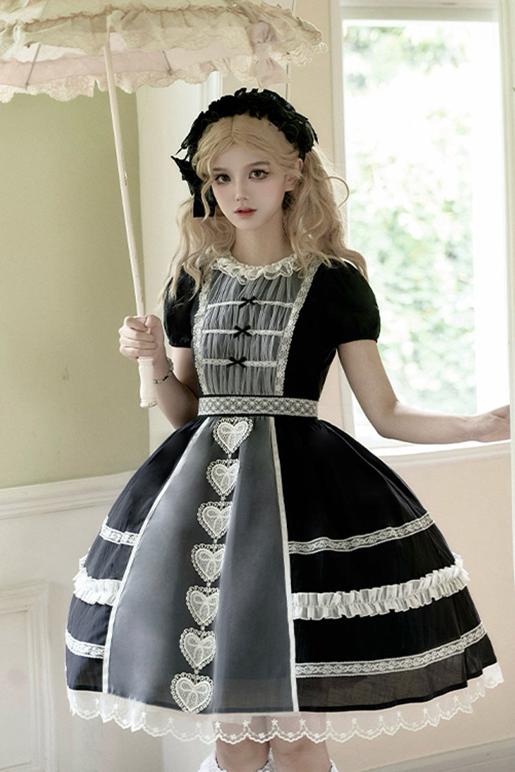 Wish Heart Short Sleeves Cardigan Bowknot Sweet Princess Lolita Jsk Dress 2 Colors - Product - 8