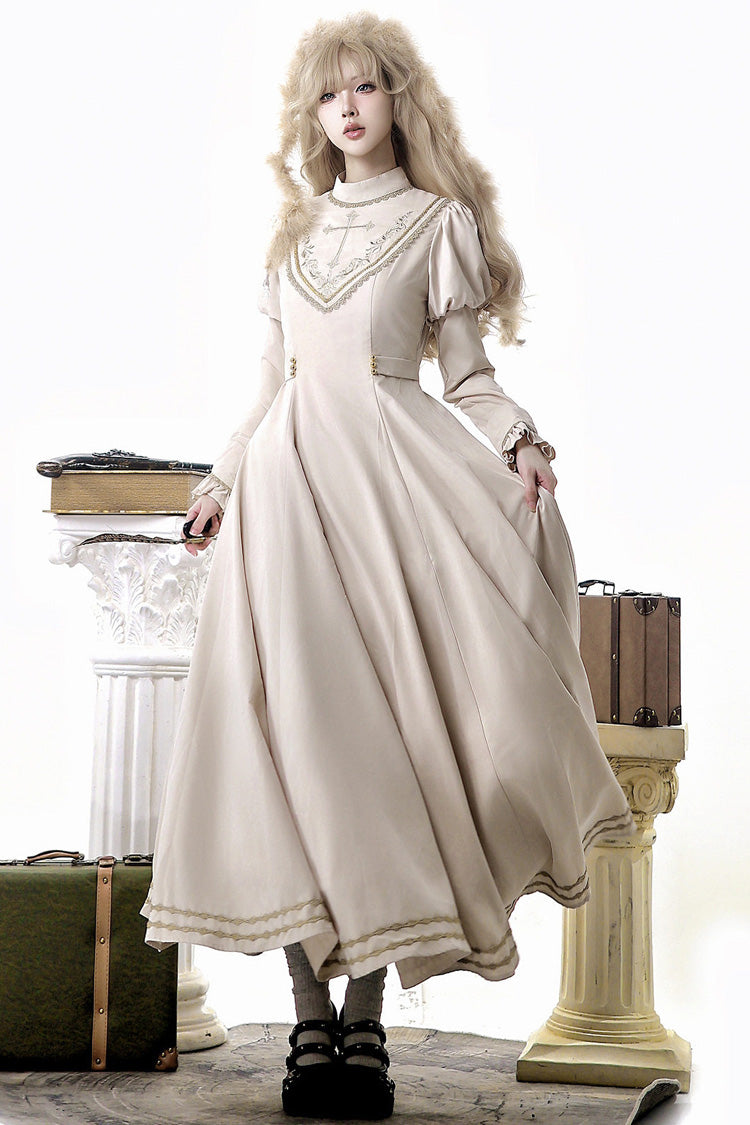Red [Royal Coronation] Embroidered Sweet Gorgeous European Court Style Lolita Dress and Cape Set - Dress - 13