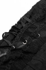 Black Wave Three-Dimensional Lace Ripped Women's Gothic Skirt - Product - 6