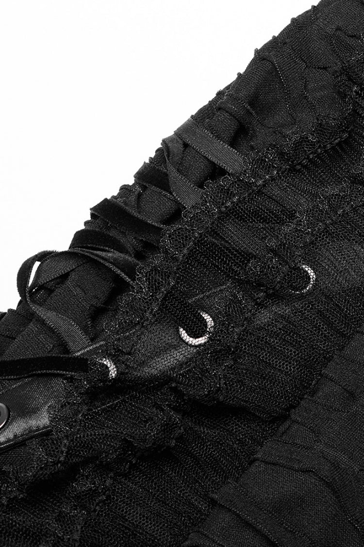 Black Wave Three-Dimensional Lace Ripped Women's Gothic Skirt - Product - 6