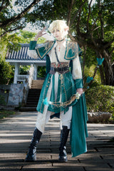 Green Lapel Collar Long Sleeves Gothic Chinese Style Military Prince Ouji Lolita Full Set - Product - 6