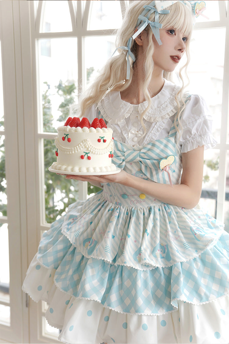 Blue Miku Sleeveless Triple-Layered Print Bowknot Sweet (Dress Only) detail view 7