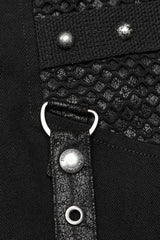 Cracked Leather Stitching Metal Rivet Decoration Mesh Men's Steampunk Pants 2 Colors - Product - 6