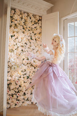 Pink/Purple [Rose Memoirs] Sleeveless Multi-Layered Bowknot Lace Sweet Lolita Skirt Set - Product - 8