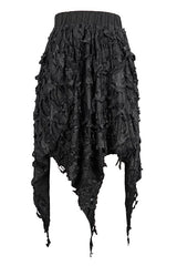 Black Punk Tattered Sharp Hem Womens Skirt - Product - 6