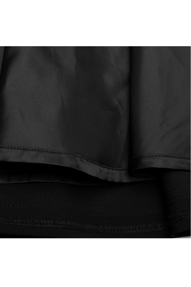 Black Casual High Waist Belted Women's Steam Punk Skirt - Product - 8