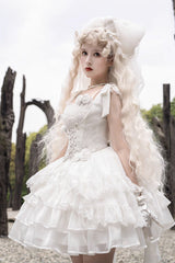 White Rose Multi-layer Gothic Lolita Jsk Dress - Product - 6